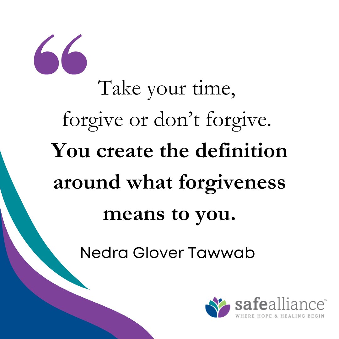 #Healing is a personal journey, and it’s okay to move at your own pace. Whether you choose to forgive or not, know that your feelings are valid. We are here to support you every step of the way. #HealingJourney #SelfCompassion #SafeAlliance #Empathy #NedraGloverTawwab