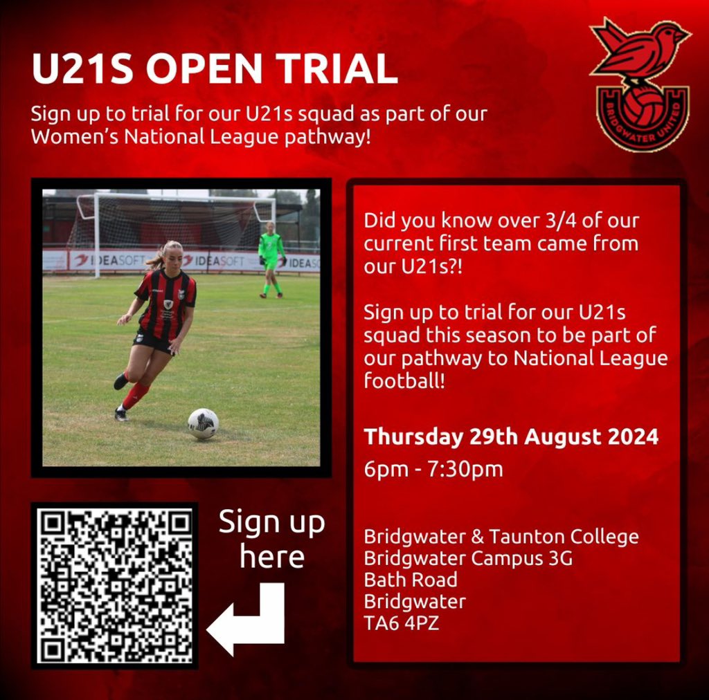 BUWFCAcademy's tweet photo. ‼️| We are hosting an open trial to be part of our U21s! 

Click the link below to sign up 👇
undefined?origin=lprLink https://t.co/8wQ5j9o5jg