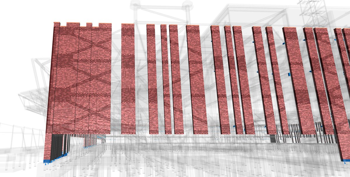 BrydenWood's tweet photo. The new 52,000-seat @Everton stadium at Bramley Moore Dock is shortlisted for The Concrete Society 2024 Awards. Congrats to everyone - @Laing_ORourke. Our team designed the innovative brick-faced precast façade panels, featuring narrow joints &amp; a barcode-like design. Good luck! https://t.co/oqIkTzVrx9