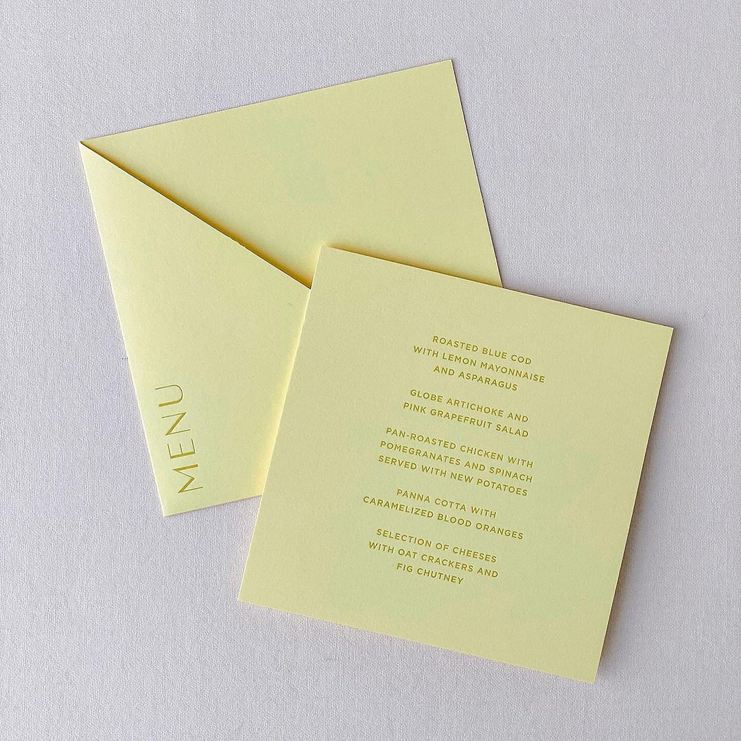 colorplanpapers's tweet photo. Colorplan Sorbet Yellow with a Chartreuse letterpress for these custom pocket menu's produced by Inker Tinker 🍋

Colorplan papers are available in New Zealand from @papersourcenz. https://t.co/Gv4Fg8Ps9o
