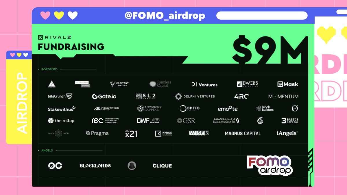 FOMO_airdrop's tweet photo. 🔥𝐆𝐫𝐚𝐛 𝐅𝐑𝐄𝐄 𝐀𝐢𝐫𝐝𝐫𝐨𝐩 𝐟𝐫𝐨𝐦 @Rivalz_AI🔥

Rivalz is a DePIN-based RollApp built on top of Dymension, using Celestia and Eigen. 

▶️Fundraised: $9M
▶️Airdrop: 7% $RIZ of total supply (confirmed)

👉Join now: https://t.co/2lcV2Ve6bE

Details guide👇
#FOMO https://t.co/39TpoPQOhK
