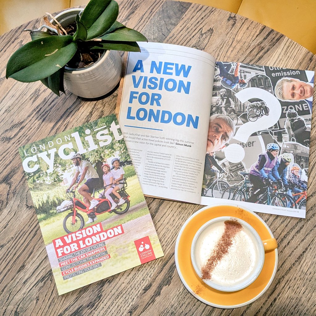 [NEW] AUTUMN 2024 <a href="/London_Cycling/">London Cycling Campaign</a> members magazine drops today. 
🔹 A vision for London? What <a href="/MayorofLondon/">Mayor of London, Sadiq Khan</a> <a href="/SadiqKhan/">Sadiq Khan</a> <a href="/Keir_Starmer/">Keir Starmer</a> <a href="/LouHaigh/">Louise Haigh</a> should do next
🔹 Interview with <a href="/limebike/">Lime</a> Head of Policy Hal Stevenson
🔹Meet the carswappers 🚗➡️🚲
And more...