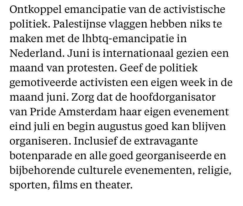 TijmenElias's tweet image. Een aantal jaar geleden was de trotse leus van Amsterdam Pride nog &apos;Pride is a protest!&apos; Die geest lijkt volledig heengegaan. Nu pleiten de drie organisatoren voor het loskoppelen van activisme en emancipatie (het staat er echt!!!). Hallucinant! (2/7)
