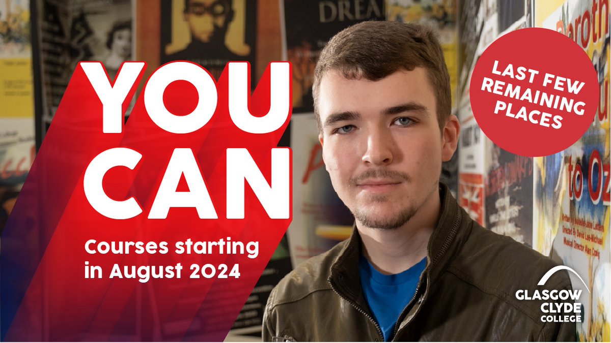 Thinking about your next step, or had a change of plan? We've a great range of courses with places still available to start this month. 
Find out more and apply here to start soon ➡️ bit.ly/3xTsVzQ

#YouCan #AugustCourses #ChooseCollege