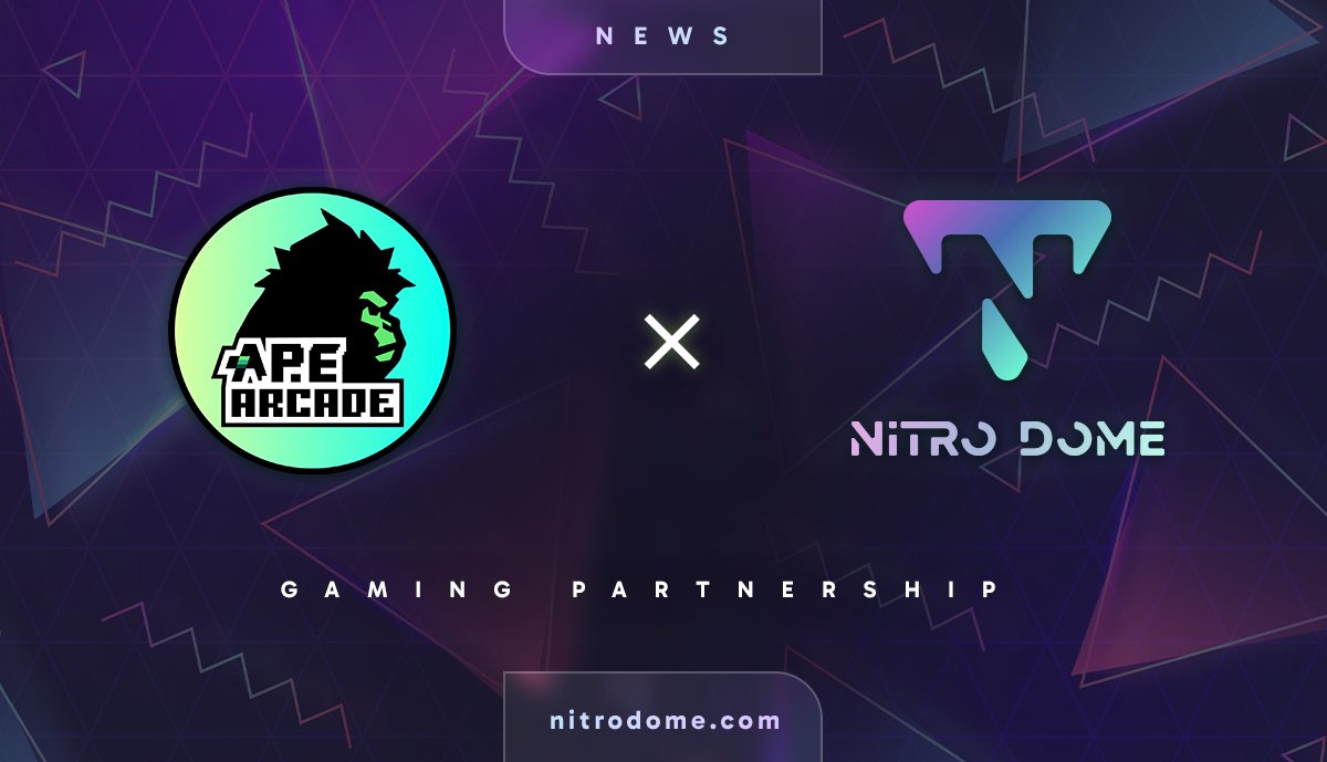 It's Official-NitroDome has now partnered with <a href="/RealApeArcade/">Ape Arcade</a> &amp; will be featured on the NitroDome Gaming Platform!🦍🚀

<a href="/RealApeArcade/">Ape Arcade</a> is the First Ever Arcade Ecosystem for Telegram with over 900 million users!🤯

Get started today with this link to earn $ATX points, win prizes
