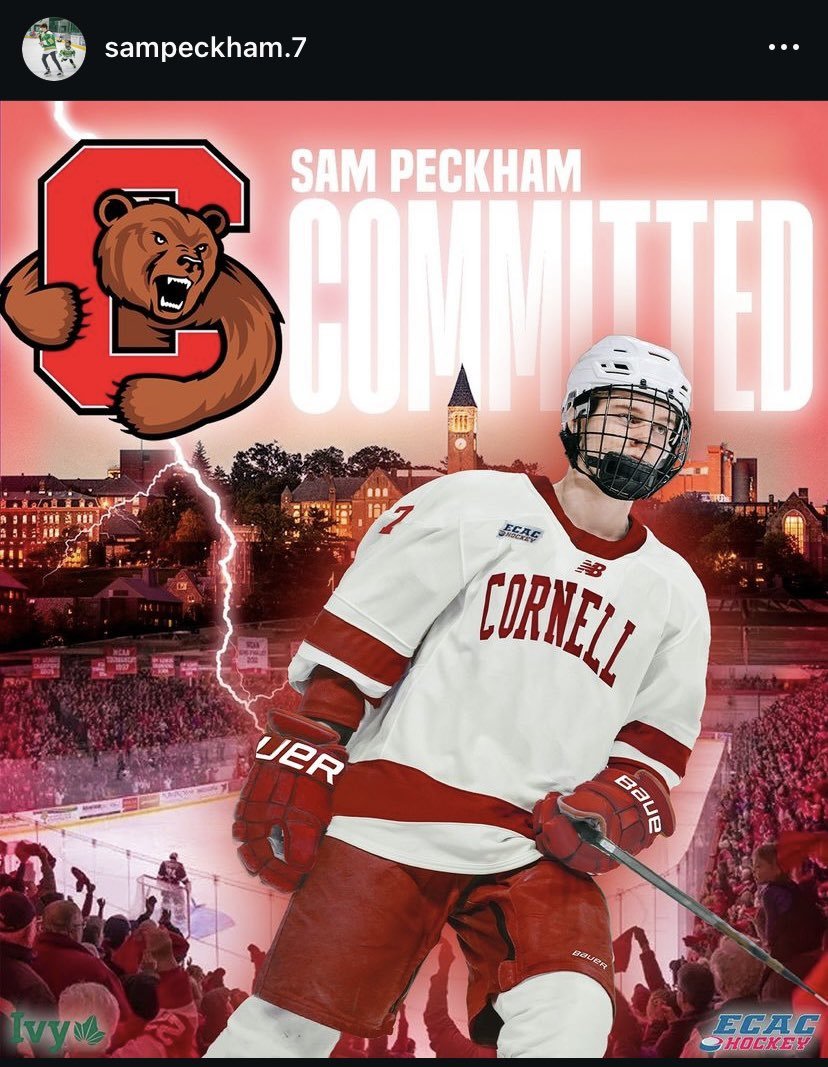 PuckPreps's tweet photo. '07 Sam Peckham has committed to Cornell! The Minnesotan defender played for Edina High last season, where he notched 24 points in 31 games. Peckham was drafted by the @BlckHawksHockey in the 2024 USHL Draft. https://t.co/ce3Y47zpGI