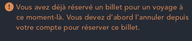nonpastoidoudou's tweet photo. bonjour @SNCFVoyageurs @SNCFConnect ce message m’empêche d’acheter un billet alors qu’il est erroné ; je n’ai aucun voyage de réservé à ce moment https://t.co/t0xe4dQXaM