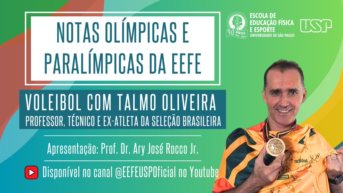 Em mais um episódio da Série "Notas Olímpicas e Paralímpicas da EEFE", <a href="/aryrocco/">Ary Rocco</a> conversa com <a href="/Talmovolei/">Talmo Oliveira OLY</a> ,  professor, técnico e ex-atleta da Seleção Brasileira de Voleibol. Confira o episódio completo em nosso YouTube EEFEUSP Oficial: youtu.be/dUOKTM-cZdU