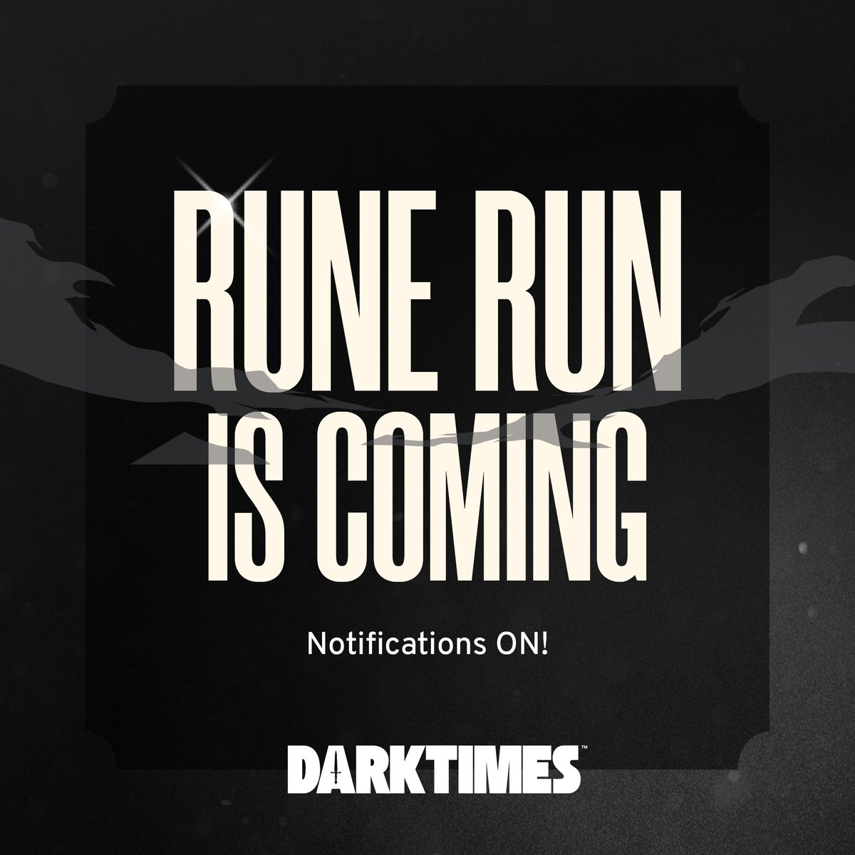 Rune Run is the best way to join the world of DARKTIMES. It’s kinda like airdrop farming but for gamers.  

Engage with us on X/Twitter, create unique content, and earn DARKTIMES Genesis Chests.  

Times are changing ⏳
