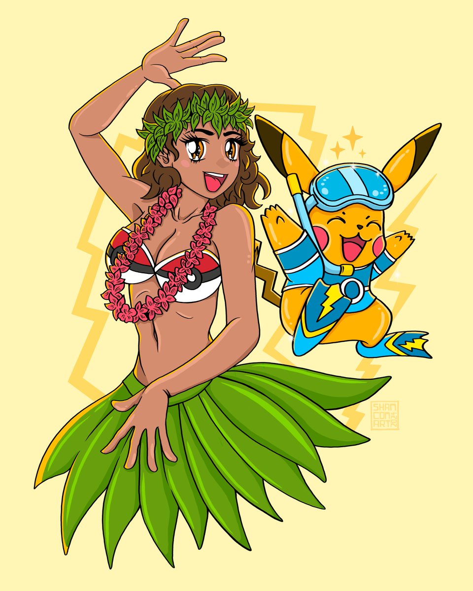 ⚡️Hawaiian scuba Pikachu to celebrate the championship over the weekend. 🤿 

#pokemon #PokemonWorlds2024 #pokemongo #art #anime