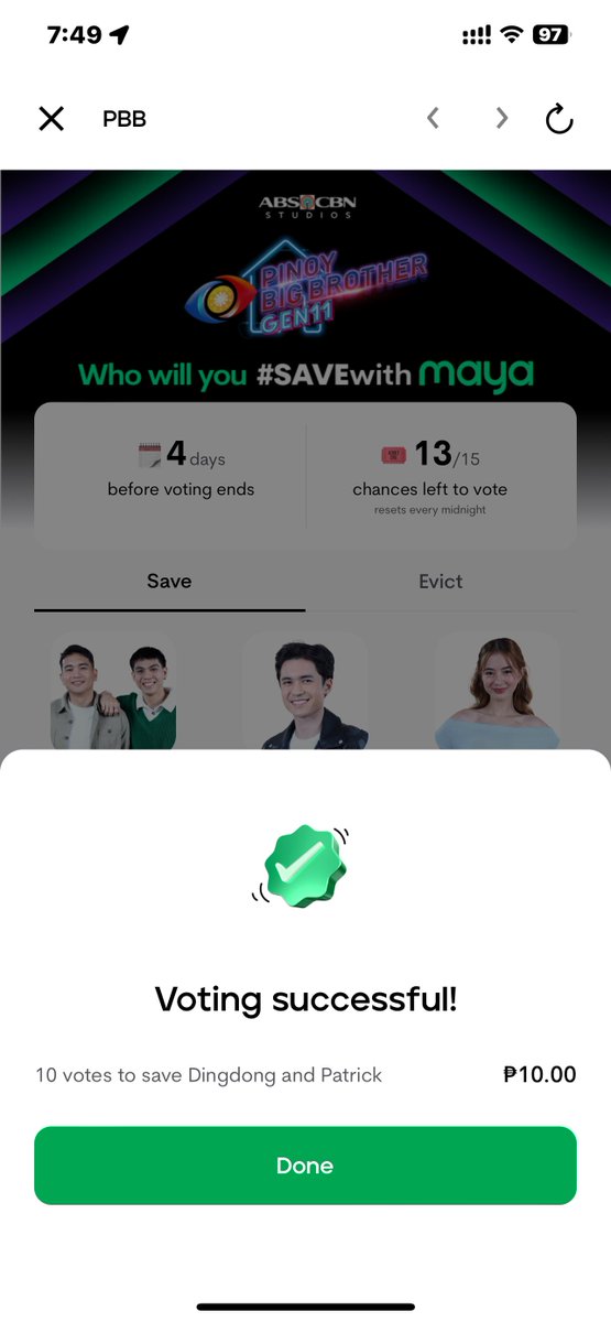 jozefd14's tweet photo. Already gave my 120 votes to #SaveDongPat #SaveDingdongPatrick #PBBGen11FourthNomi https://t.co/9b9CL7bwb8