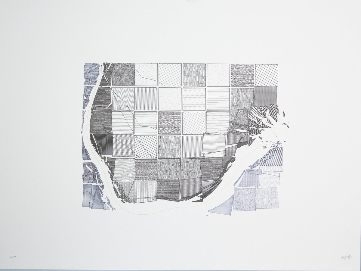 Breakpoint. (2023) An exploration into orderly systems and completely disrupting them with a single playful pen stroke.