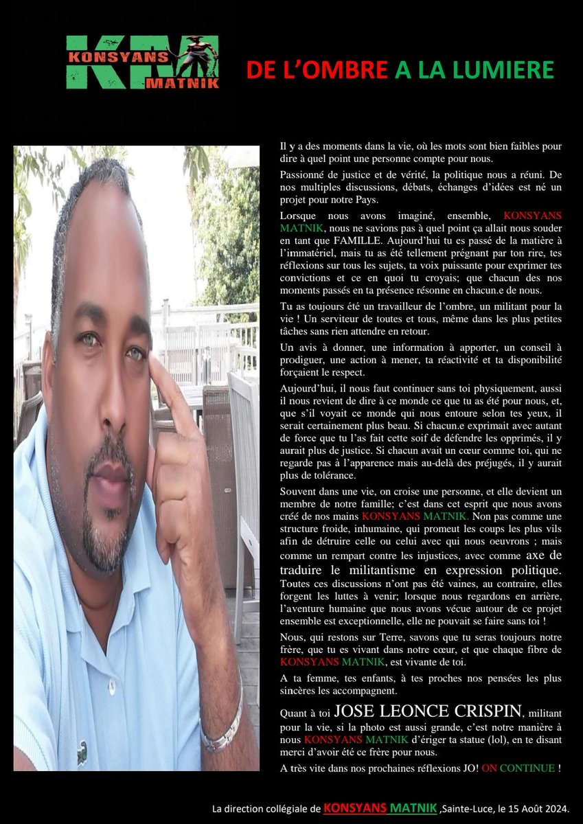 dulonda's tweet photo. Un frère ne meurt jamais, il reste et demeure puissance de vie ! 
Il change d'état,  mais reste vivant dans tout ce qu'il a créé !
Big lov JO❤️💚🖤
@gillesdegras https://t.co/2yoYLnvPQm