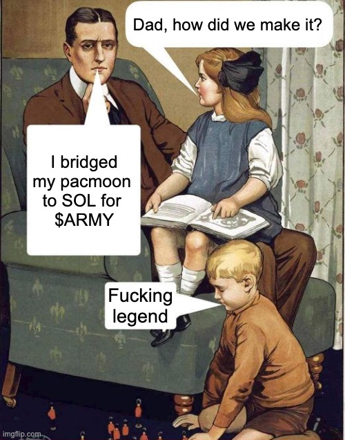 Today is launch day for $ARMY on SOL. <a href="/pacmoon_/">Pacmoon</a> army represent.