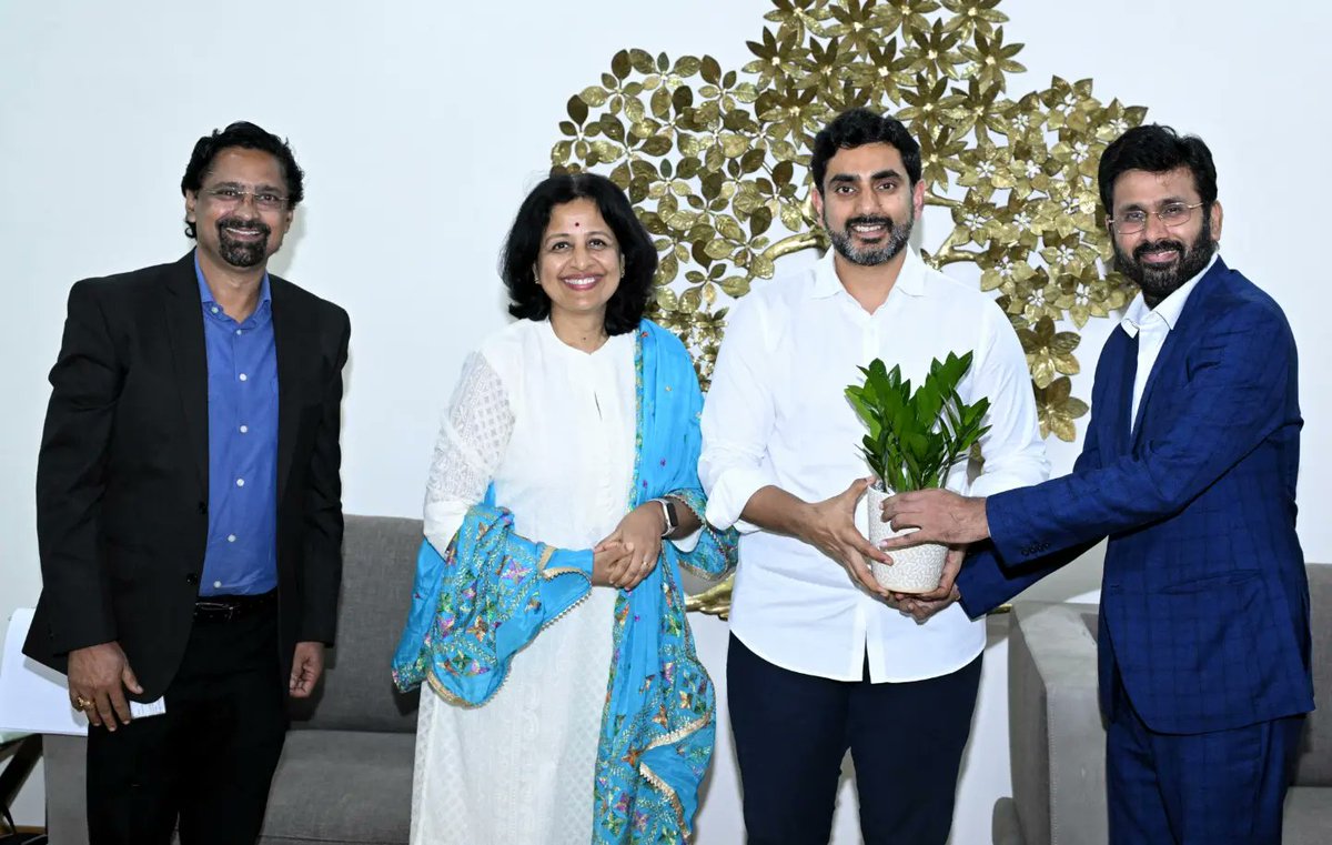naralokesh's tweet photo. HCL is set to make significant strides in Andhra Pradesh, with plans to expand to its full capacity. This move follows the foundation laid during the TDP government led by Hon'ble CM @ncbn Garu's tenure when HCL first began its operations in the state with 4500 employees. 

Today, I had a productive meeting with HCL's Corporate VP Smt. Shiva Shankar and AVP Shivaprasad to discuss this expansion. HCL will construct a new office as part of Phase 2, and they will also contribute to our Skill Development initiatives. The government is committed to providing all necessary clearances and releasing pending incentives to ensure HCL's success in this expansion.