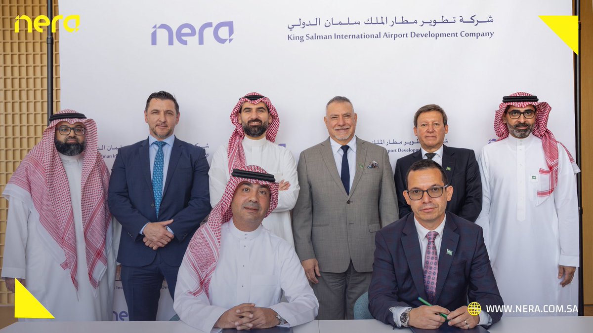 Nera_KSA's tweet photo. Engineer Khalid Attiah, CEO of Nera, and Marco Mejia, acting CEO of KSIADC signed an airport airspace design agreement using the latest solutions to ensure operational efficiency and safety, aligning with future aviation advancements. https://t.co/9MwdalVgIC