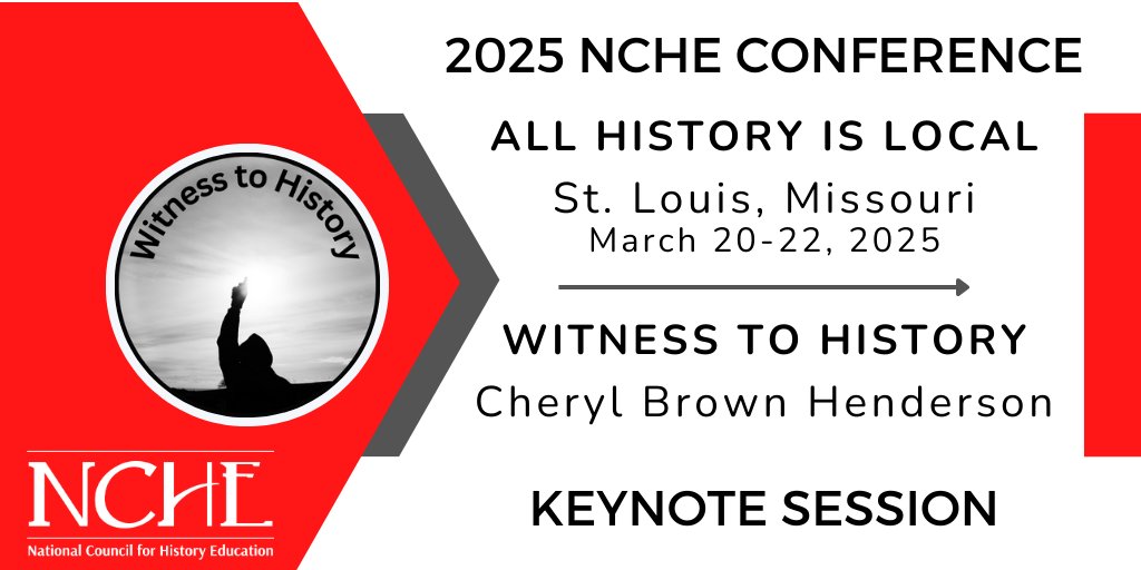 2025 NCHE Conference        
Keynote Session:     
Witness to History with Cheryl Brown Henderson

To register, go to:  ncheteach.org/conference/reg…