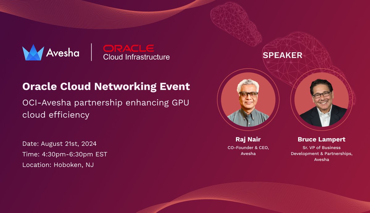 Avesha (@aveshasystems) on Twitter photo Avesha will be speaking at the <a href="/OracleCloud/">Oracle Cloud</a> Networking Event Wed, August 21st.
Discussing the #OCI-Avesha #EGS partnership, how EGS enhances #GPU observability, optimization, and utilization for #AI and platform engineers.
#PlatformEngineering
avesha.io/events/oracle-… Avesha will be speaking at the <a href="/OracleCloud/">Oracle Cloud</a> Networking Event Wed, August 21st.
Discussing the #OCI-Avesha #EGS partnership, how EGS enhances #GPU observability, optimization, and utilization for #AI and platform engineers.
#PlatformEngineering
avesha.io/events/oracle-…