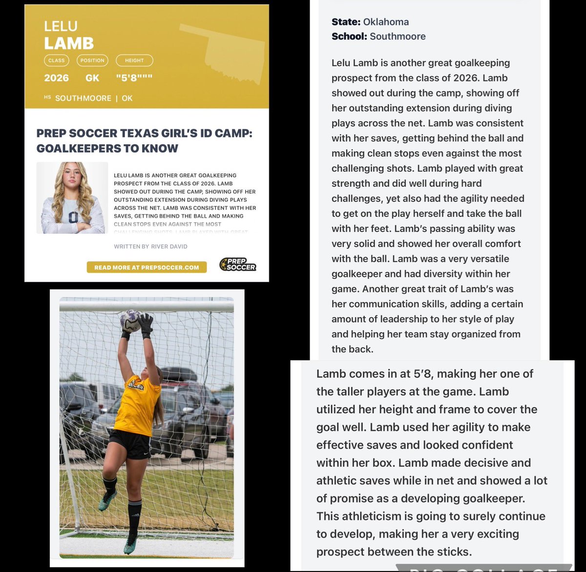 Lelu Lamb GK Southmoore 26'