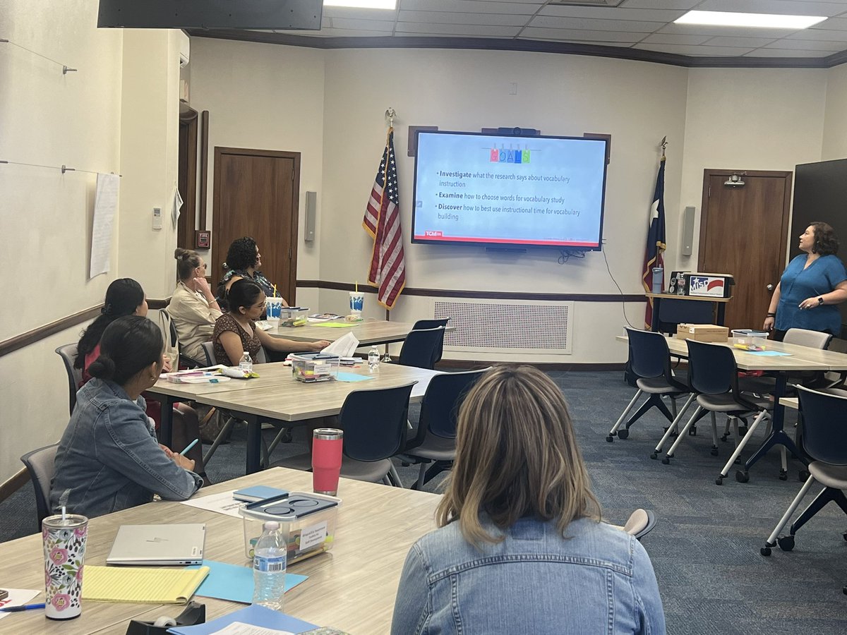 Excited about our professional learning session focused on developing academic vocabulary. Teachers are engaged in practicing effective strategies to boost language skills! #empoweringstudents #bilingualsuperpowers <a href="/ms_crodriguez/">Claudia Rodriguez</a>