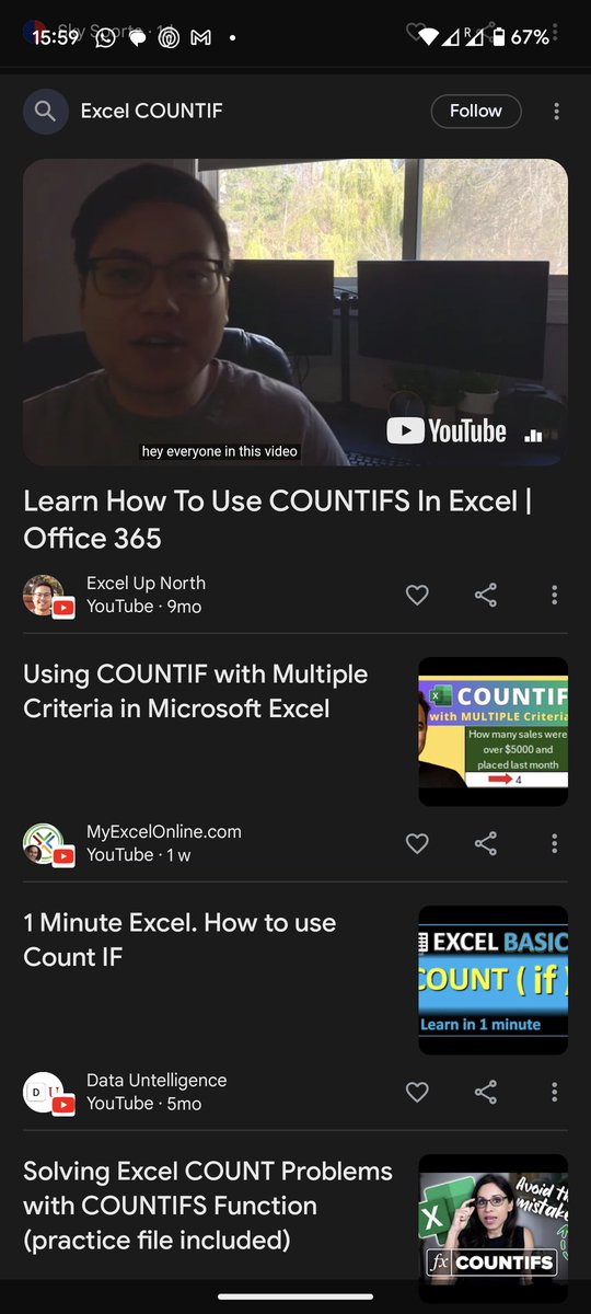 I literally searched to confirm one thing on a COUNTIF formula and now my Google news feed has gone all "hold my beer"