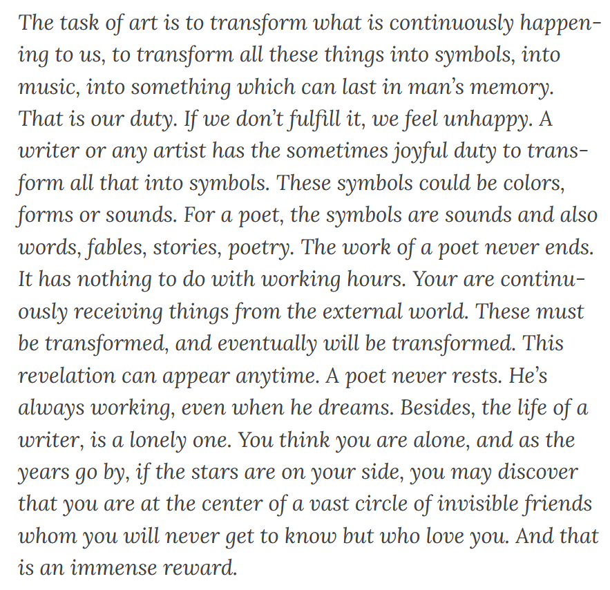 Jorge Luis Borges, The Task of Art