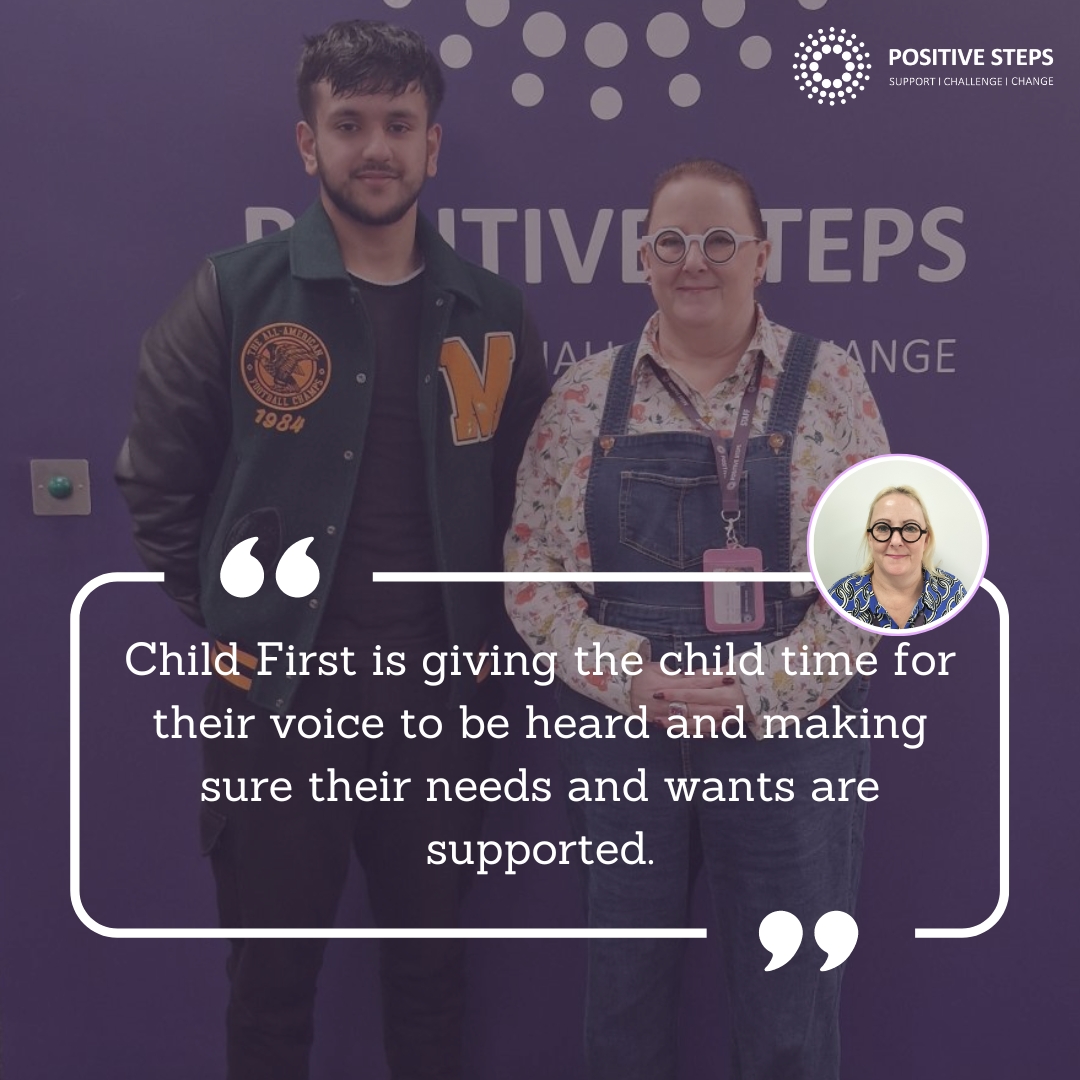 PositiveSteps's tweet photo. To honour #ChildFirstDay, we're proud to share insights from our staff about what Child First means to them and the work they do. @_YJB #YouthJusticeService https://t.co/p8A5wvVXn1