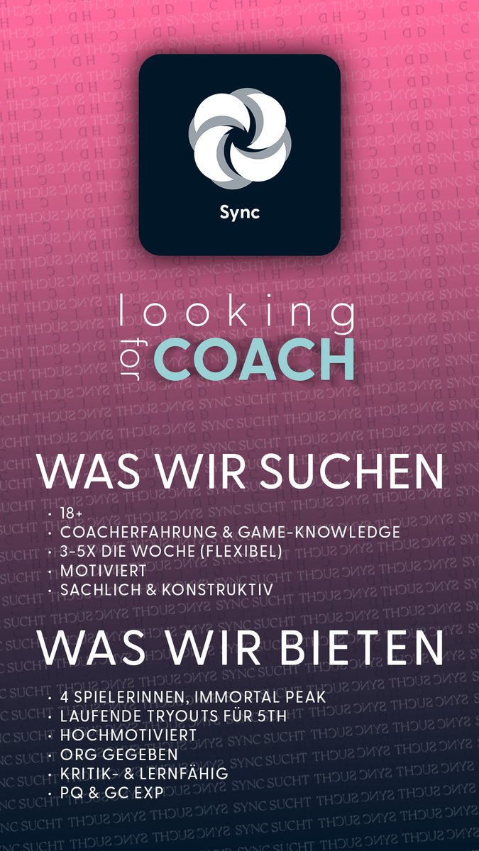 Wir suchen ebenfalls nach einem Coach, der uns durch Input und Coaching weiterbringen kann/möchte! 

Wenn du Interesse hast, meld dich gerne per DM hier oder per DC an „Hausfrausara“! 
Wir freuen uns dich kennenzulernen!🩷