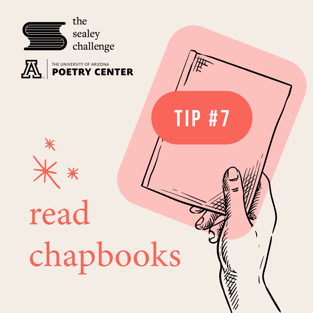SealeyChallenge's tweet photo. Don't forget about chapbooks! Today's #TuesdayTip is to include chapbooks in your Sealey Challenge reading! The Poetry Center has many chapbooks you can browse in-person!
@uapoetrycenter
#sealeychallenge #poetry https://t.co/JOYYj67rsC