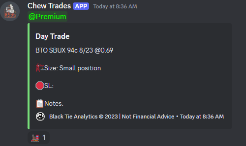 Chew_Trades's tweet photo. $SBUX Took 94c 8/23 and 98c 9/20

94c +50% currently

98c +25% currently

Recap of entry:
Retest of hourly support
Bounce off demand and opening FVG
LTF trendline breakout

HTF Targets 95.3 and 98 https://t.co/RFvdegp8BU