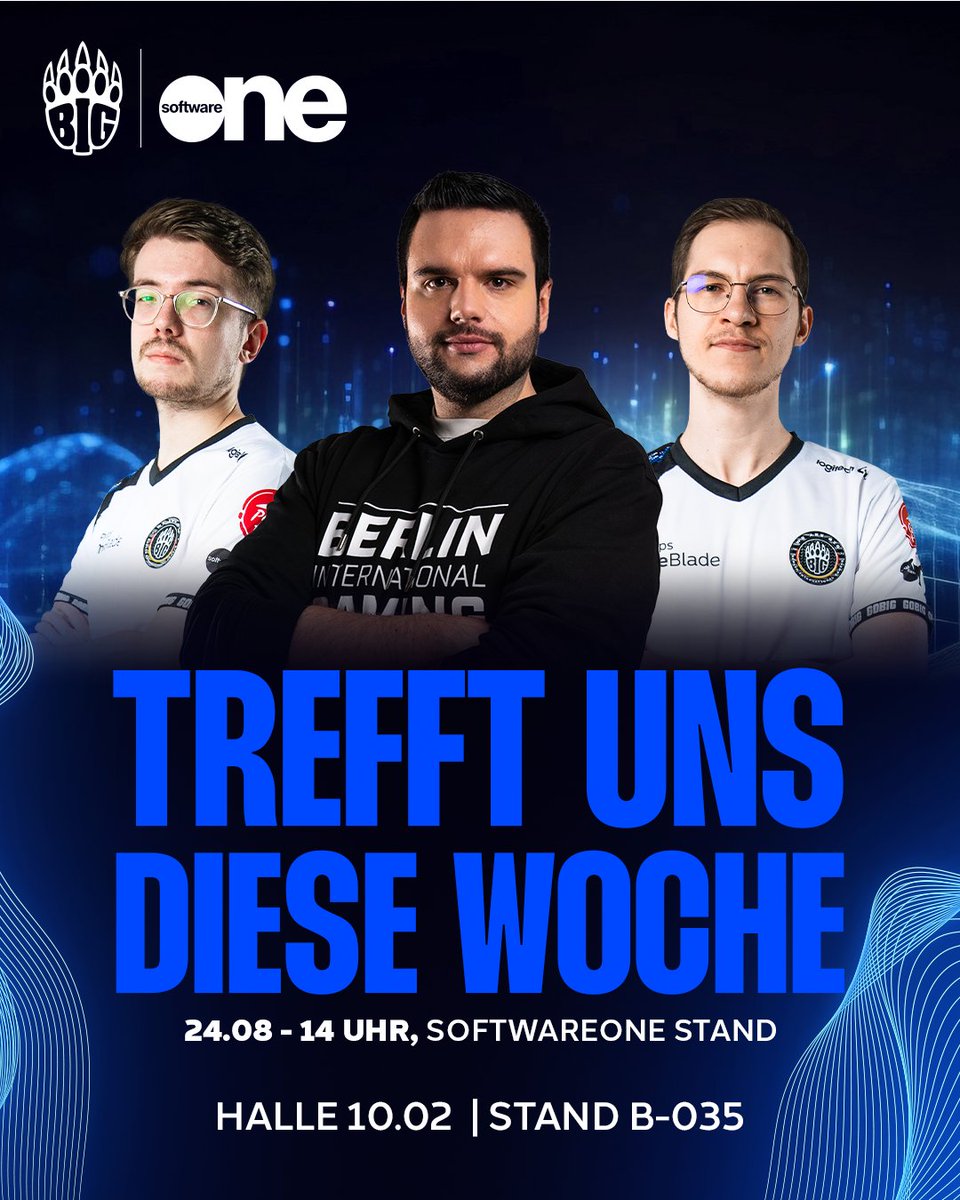 BIGCLANgg's tweet photo. Besucht uns diese Woche auf der #Gamescom2024 am @SoftwareOne Stand in Halle 10.2, Stand B-035!
@GranaDyy, @BIGmassaTM und @TrilluXe sind auch vor Ort – also kommt vorbei und sagt hallo! 👋
#SwoCareers #TeamSoftwareOne https://t.co/2cmL2dunnf
