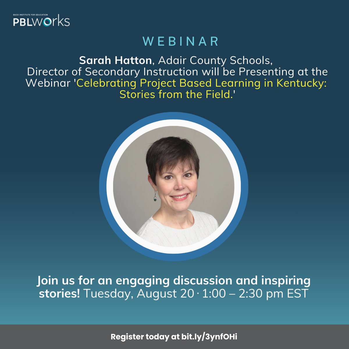 PBLWorks Kentucky (@pblworksky) on Twitter photo It’s happening today—don’t miss it!
Our webinar is happening today, and you can still join us! We're spotlighting one of our panelists, Sarah Hatton, from Adair County Schools. @SarahHHatton <a href="/AdairCoSchools/">Adair County Schools</a>
Click below to secure your spot!:
bit.ly/3ynfOHi It’s happening today—don’t miss it!
Our webinar is happening today, and you can still join us! We're spotlighting one of our panelists, Sarah Hatton, from Adair County Schools. @SarahHHatton <a href="/AdairCoSchools/">Adair County Schools</a>
Click below to secure your spot!:
bit.ly/3ynfOHi