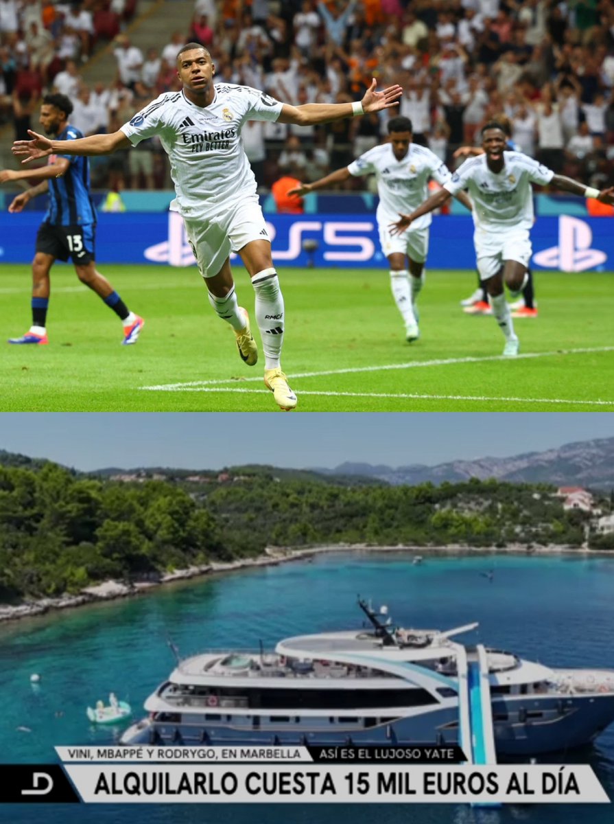 MadridXtra's tweet photo. ❗️Kylian Mbappé, Vinicius and Rodrygo have spent these days off all together on a yacht in Marbella. @eldesmarque 🛥 https://t.co/0e2RnzLNjU