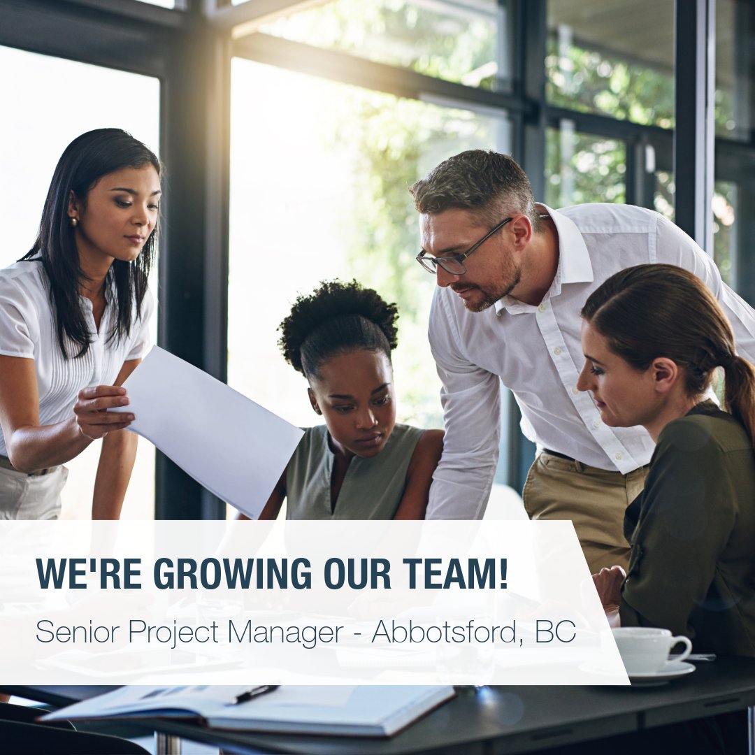 WilliamsEngCA's tweet photo. Our Abbotsford, BC team is hiring a Senior Project Manager ✨

If you are interested in this role, apply today! https://t.co/ANcJa7E8n1

We can't wait to hear from you! 📣

#brightenlives #hiring #seniorprojectmanager #abbotsfordbc #britishcolumbia #engineering https://t.co/rkVcGuYxTh