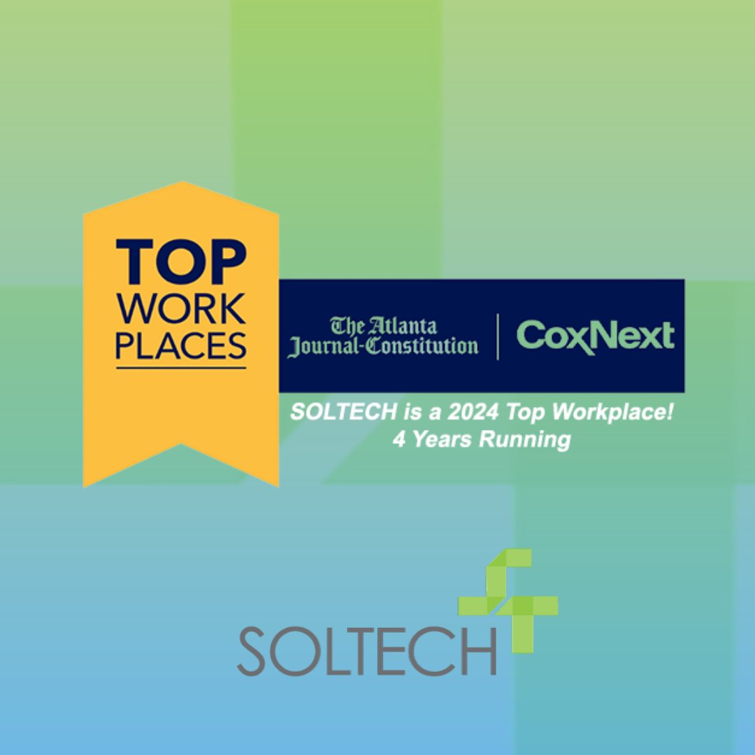 soltechatlanta's tweet photo. SOLTECH has been honored with the prestigious Top Workplaces 2024 award by The AJC for the fourth consecutive year!

But that's not all—earlier this year, we were also named one of the Best &amp; Brightest Companies to Work For in 2024!

Read more here: https://t.co/yRJ3Q3azki https://t.co/VwD69G8C7P