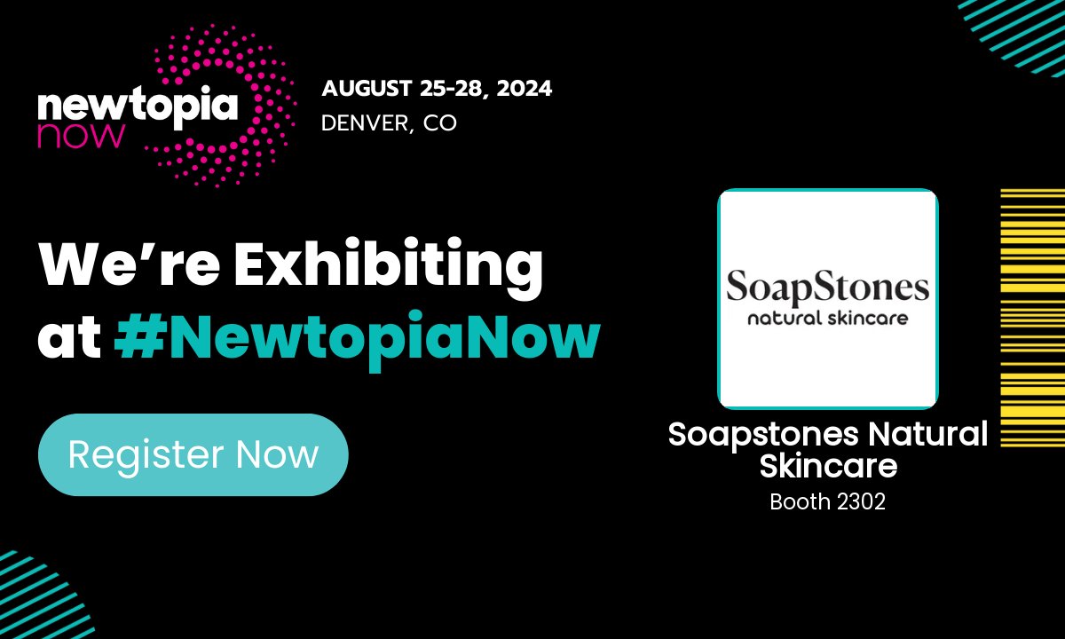 SOAPSTONESSOAP's tweet image. The clock&apos;s ticking on advanced registration for Newtopia Now! 
Join Soapstones Natural Skincare in Denver to experience a new era of purposeful CPG. From Aug 25-28, we&apos;ll be showcasing our latest innovations. 

Register now i.snoball.it/p/GyDO/l/2