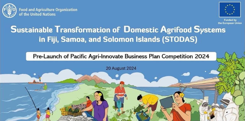 FAOPacific's tweet photo. FAO and partners have launched a competition to promote agribusiness entrepreneurship in Fiji, 🇫🇯 Samoa 🇼🇸 and the Solomon Islands 🇸🇧. Nine winners will be showcased at the 2024 Pacific Small Island Developing States Solutions Forum which will take place Fiji in November. https://t.co/aZHJsROZ5b