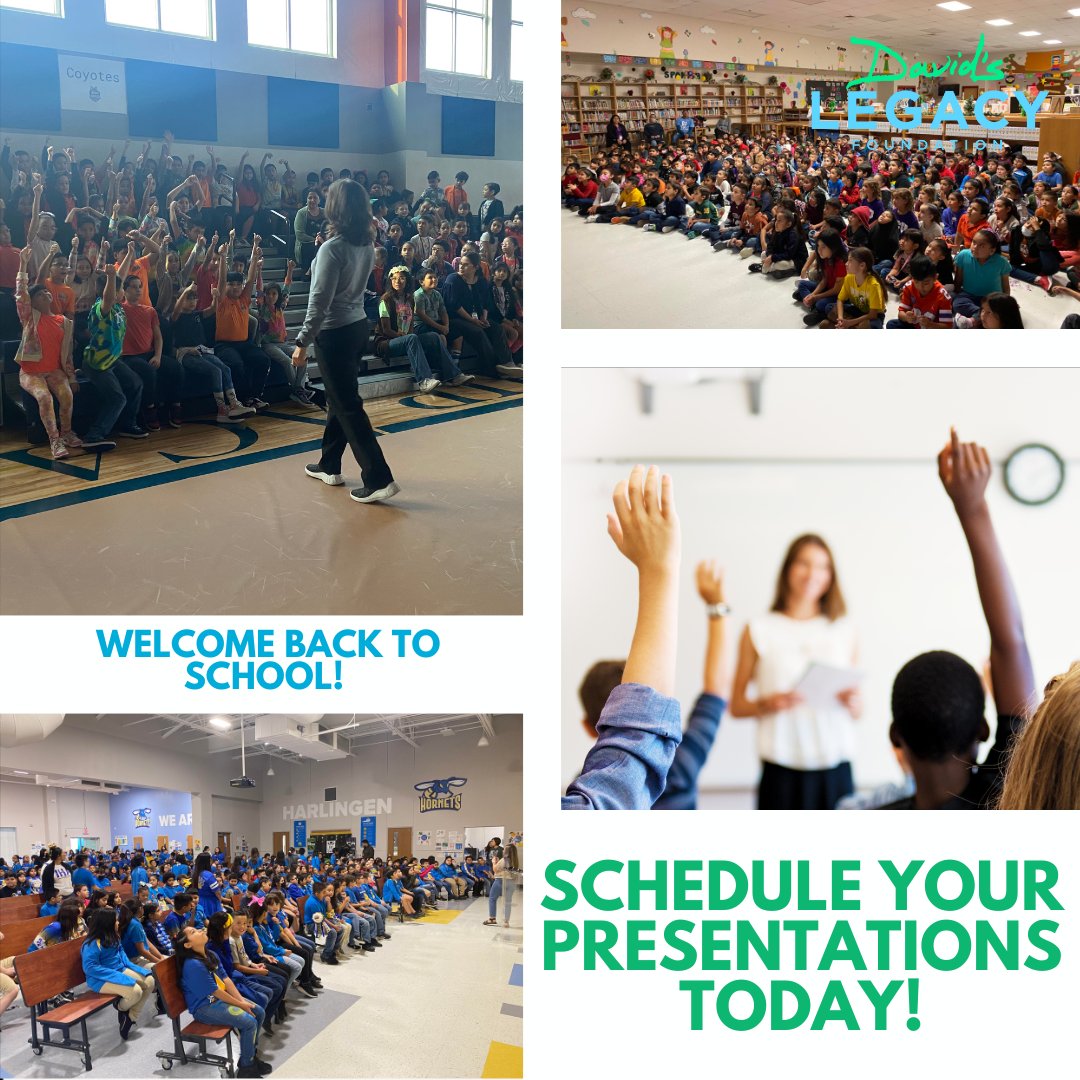 📚🎒 Welcome back, students and teachers! Let's prioritize creating a safe and supportive environment for everyone.  Don’t wait—schedule your school’s presentation today! #DavidsLaw #SafeSchools 
ow.ly/klCa50SWcKr