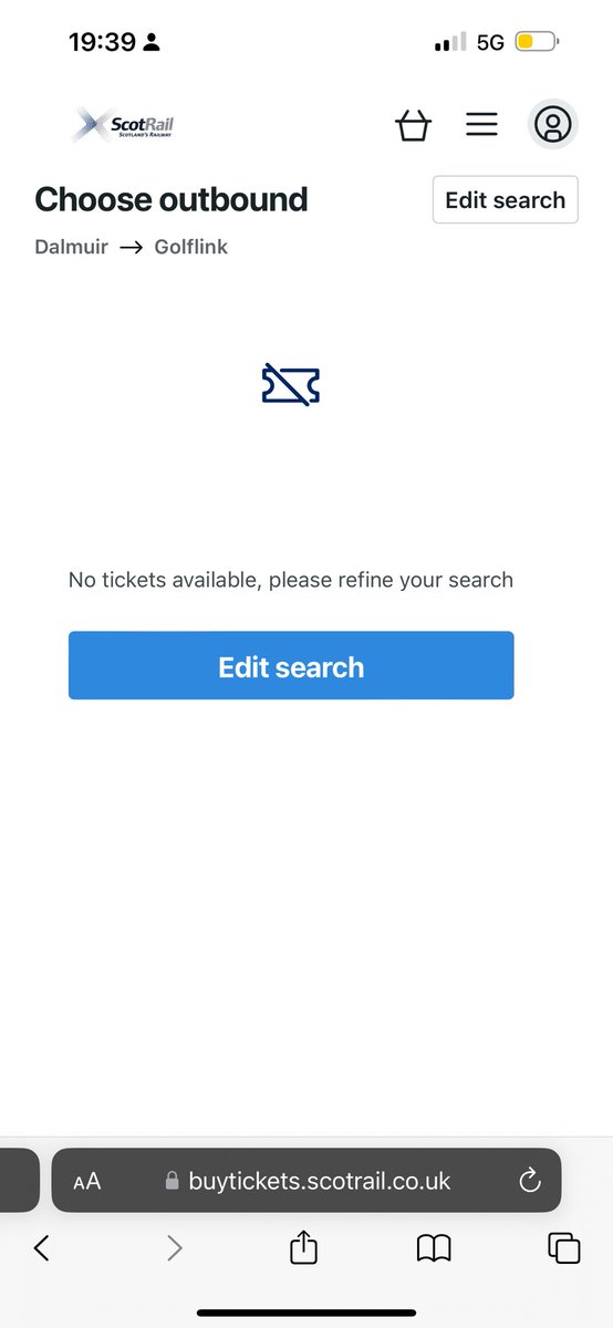 FoodSmithJamie's tweet photo. @ScotRail Weird. I’ve tried website and app and it won’t work at all. Trying from Dalmuir for friday. https://t.co/GOKyugrDuC