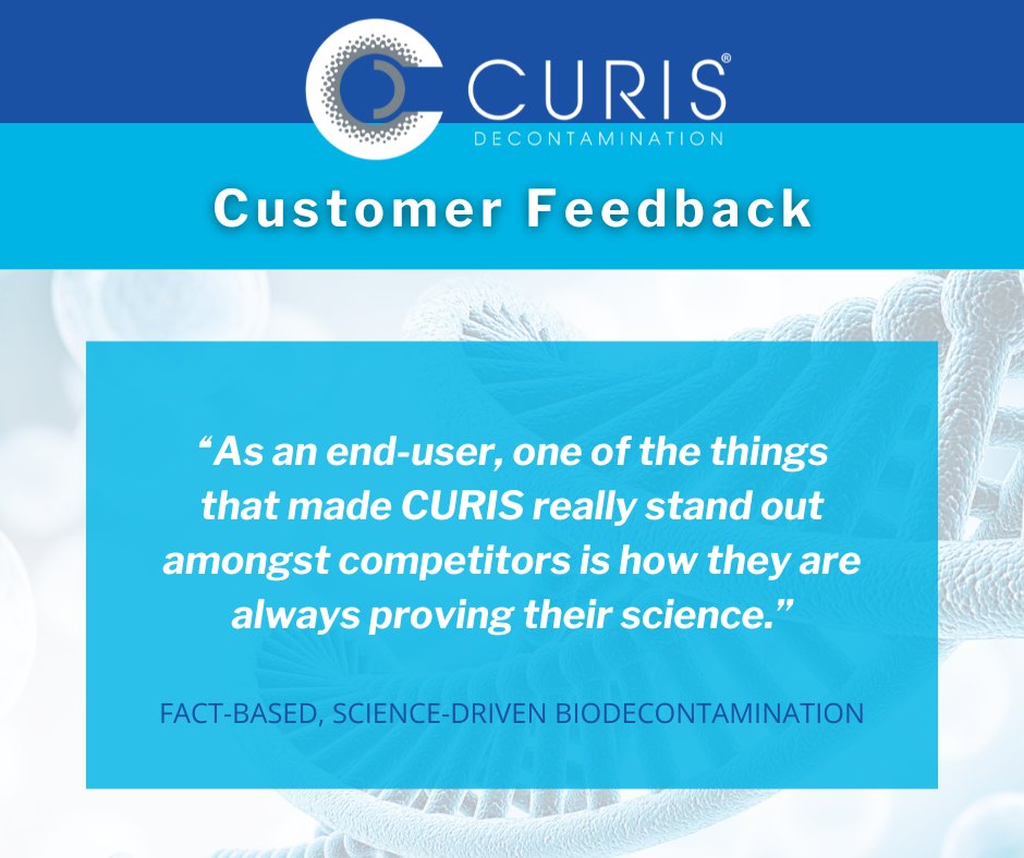 CurisSystem's tweet image. Customer feedback and testimonials are invaluable to us, guiding our understanding of both our successes and the unmet needs within the industry.

#CURISSystem #CURISScienceGroup #FactBasedScienceDriven #decontamination #contaminationcontrol #innovation #whitepapers #studies