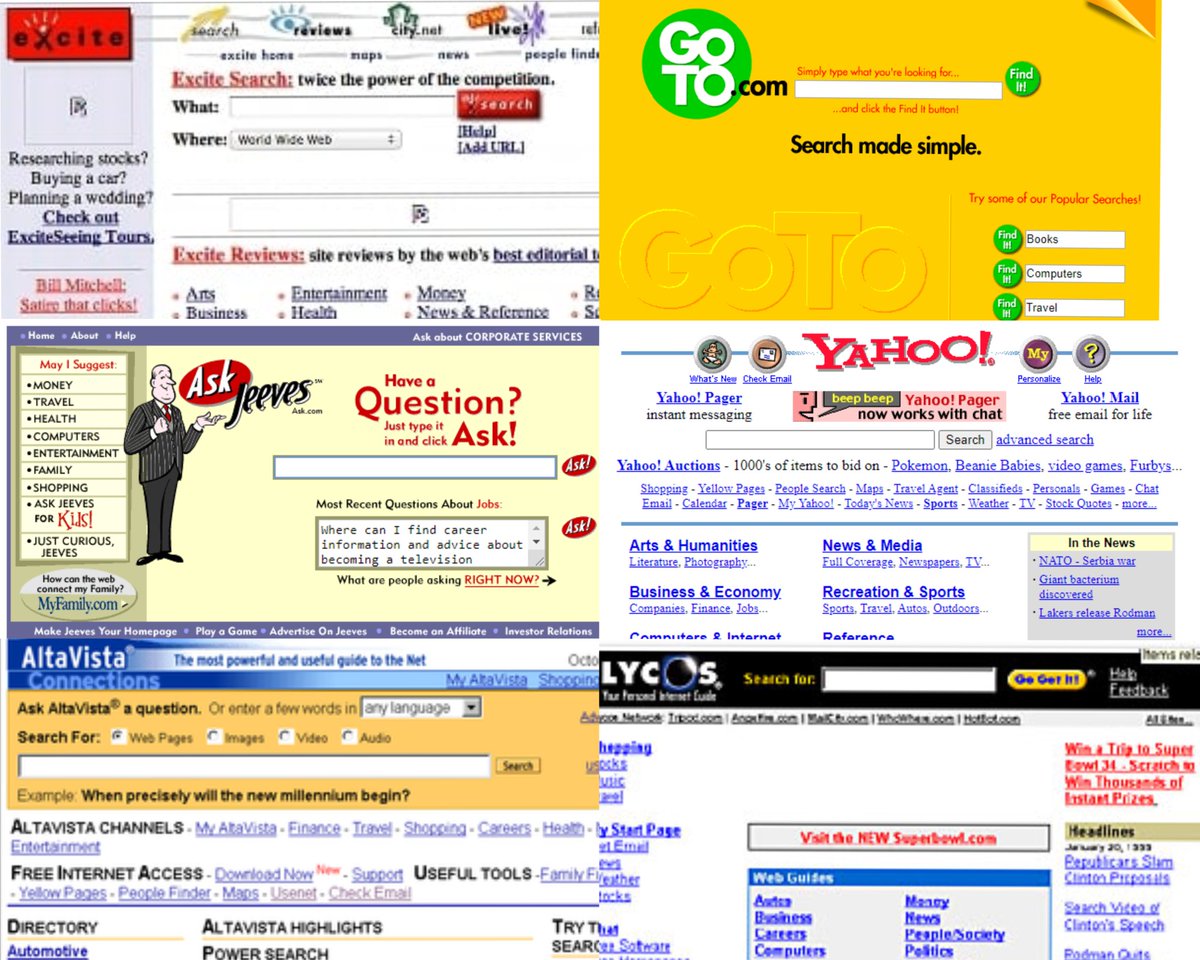The Pre-Evil, Corporate, Data harvesting, Search engine times!