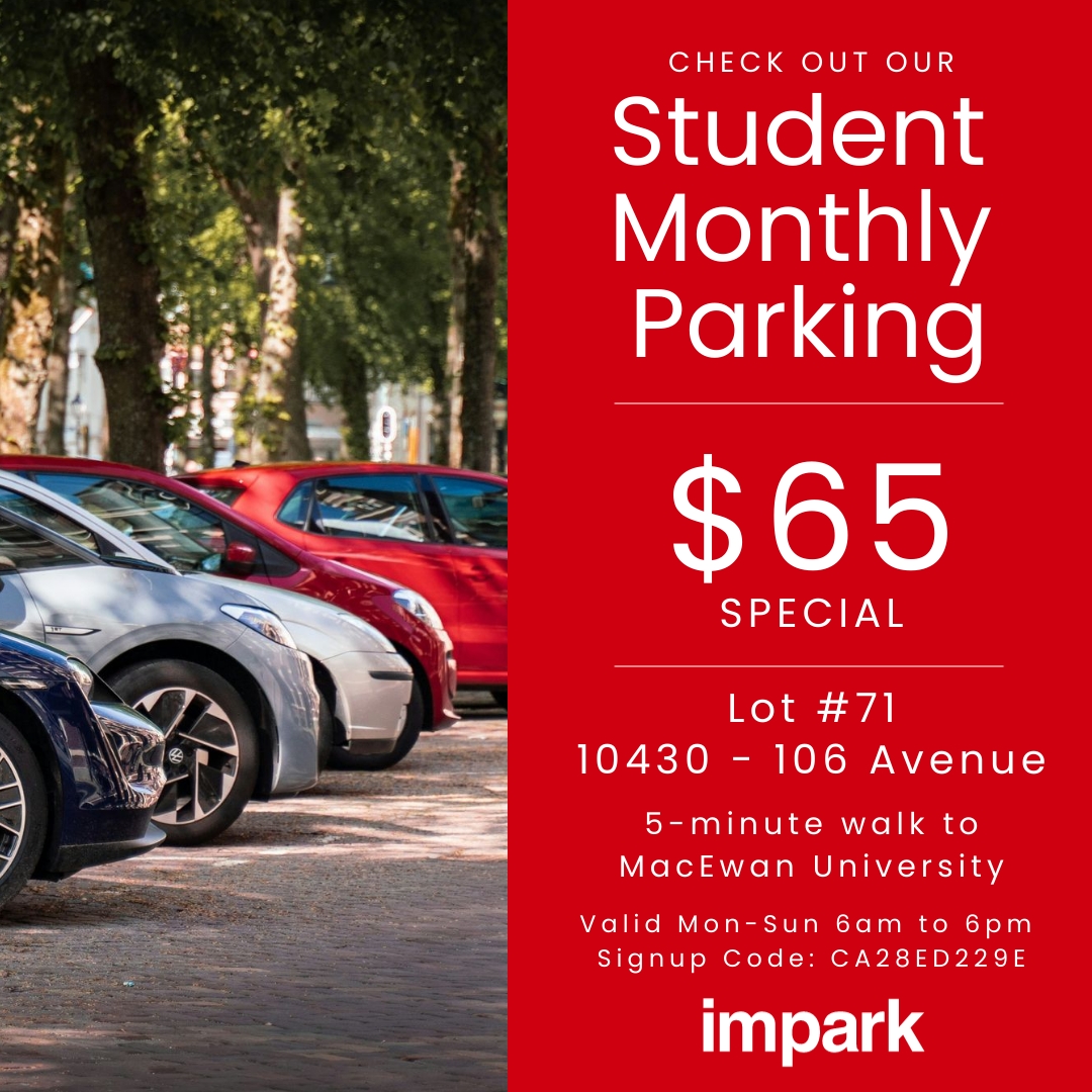 imparkedmonton's tweet photo. Calling all STUDENTS! We have a great deal on parking just for you!

Sign up here with code CA28ED229E:
https://t.co/8x6cXmymVP
#YEG #YegDT #YegParking #YegStudents https://t.co/z61L55hatc