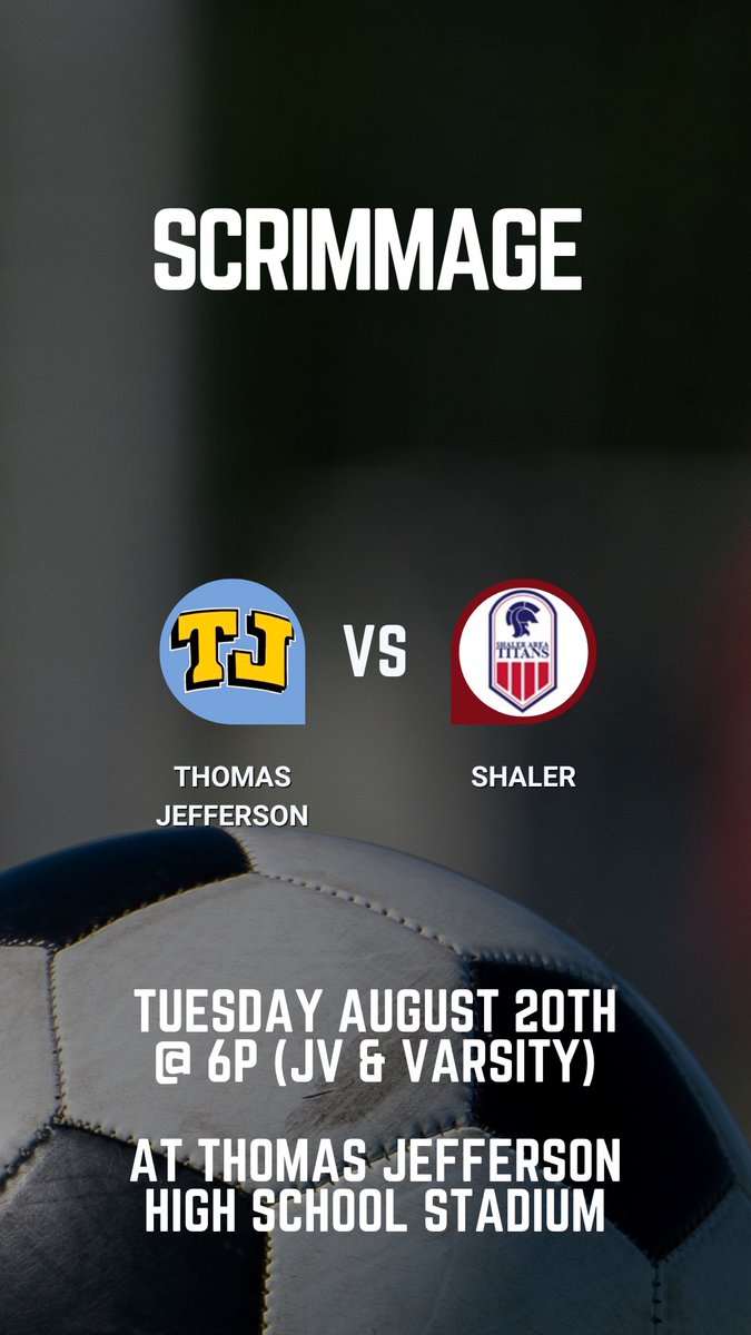 TJ Girls host Shaler for a scrimmage Tuesday August 20th @ 6p at Thomas Jefferson High School School Stadium ⚽️🐾

#WErTJ
#TJSoccer 

<a href="/wjhsd/">West Jefferson Hills SD</a>
<a href="/TJHSJaguars/">TJHSJaguars</a>

<a href="/PGVarsityXtra/">PG Varsity Xtra</a>
<a href="/TribLiveHSSN/">TribLive HSSN</a>
<a href="/MVI_Sports/">MVI Sports</a>
<a href="/pghsoccernow/">Pittsburgh Soccer Now</a>
#WPIALSoccer