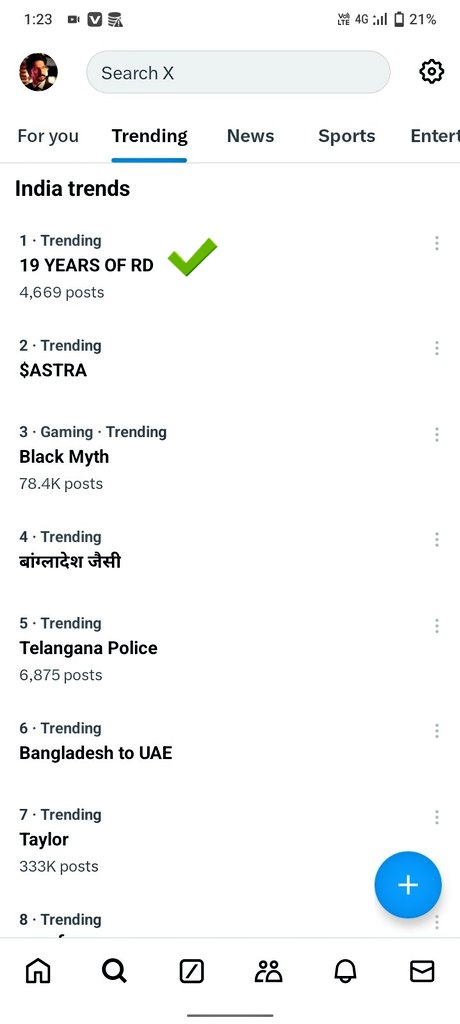 A big congratulations to everyone we did it it's trending at no 1 🥳🥳🥳

19 YEARS OF RD 
#ravidubey