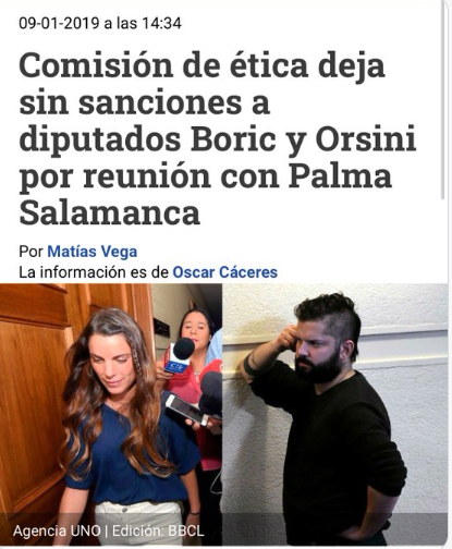 Iherreraa's tweet image. Gabriel Boric y Maite Orsini fueron al extranjero a visitar al asesino de Jaime Guzmán, y la comisión de ética no los sancionó.  Entonces porque la Comisión de Ética debería sancionar a Camila Flores por visitar al carabinero acusado de cegar a la Campillai?