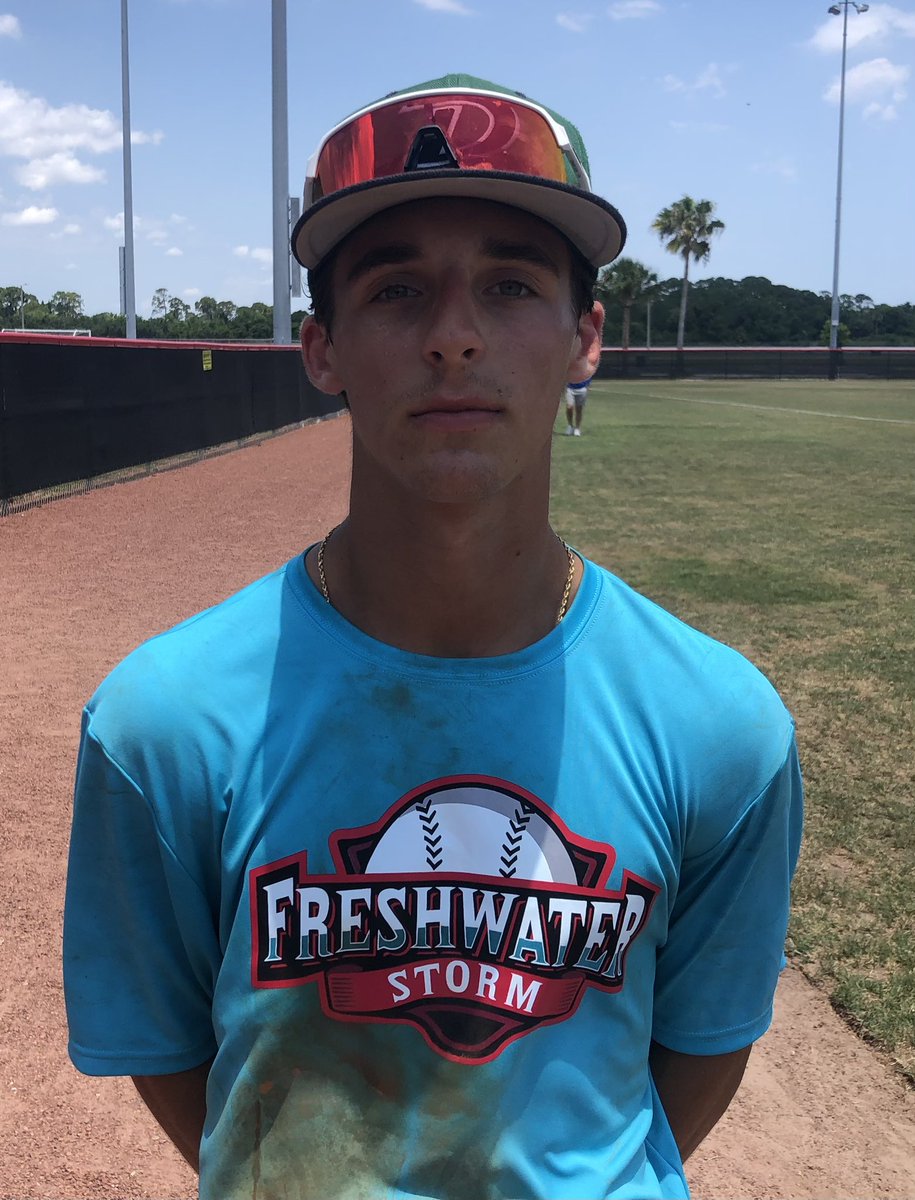 PrspCntSports's tweet photo. 25 IF Dylan Lawrence (Deland HS) is capable of playing just about anywhere on the field defensively, he's fresh off an outstanding summer (hit 405 + 16 bags), he's an excellent teammate &amp; has a 4.1 GPA. Video below. @DML1139 

Dylan will play for the Freshwater Storm this fall. https://t.co/UdjyMY5ZJP