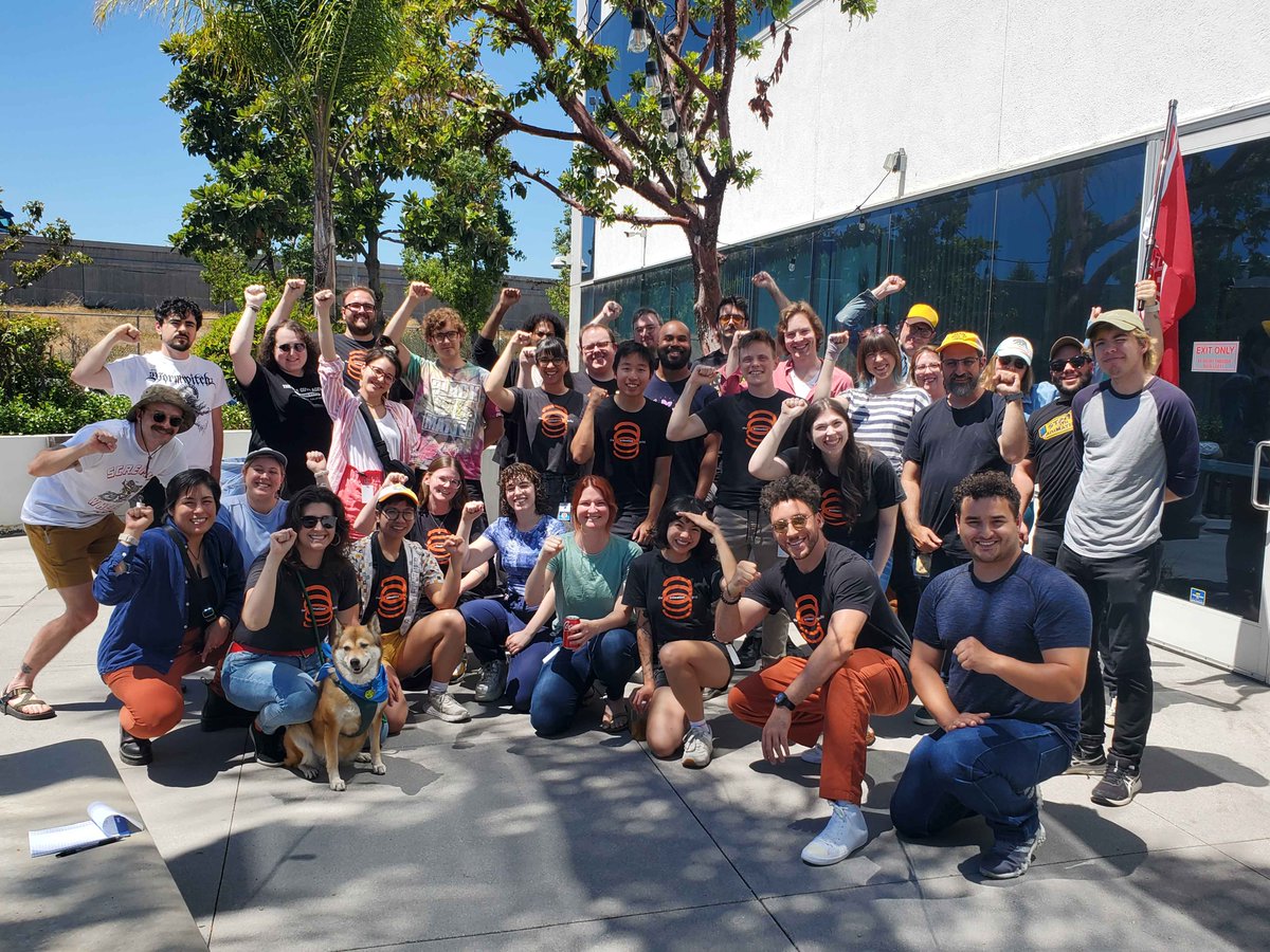 Titmouse workers had a little Solidari-TEA Break today to celebrate the great work our negotiations team did last week. We look forward to supporting them when they go back to the table to fight for our industry next month! #StandWithAnimation