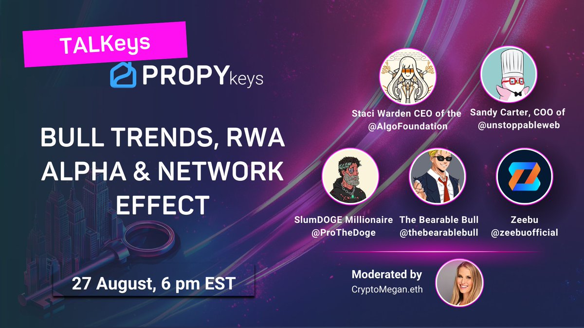 🔥 Ready to join the hottest X Space of the season? 🔥

 We’re bringing the top minds in blockchain to dive into the juiciest topics: Bull Trends, RWA Alpha, and the ever-powerful Network Effect. 

👉🏽Link: x.com/i/spaces/1yNGa…

🧠Special invites: <a href="/StaciW_DC/">staci.algo</a>, <a href="/sandy_carter/">Sandy.agi; gm.Brave</a>,