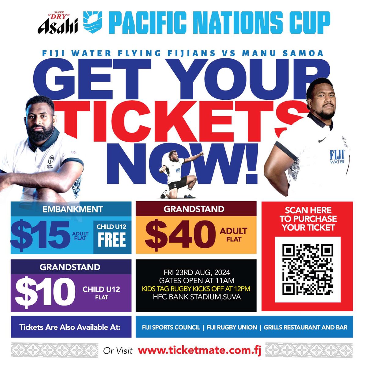TWO MORE DAYS Fiji ‼️ Get your tickets now 🇫🇯 
See you at the HFC Bank Stadium on Friday 🫡 #duavataveilomanirakavi