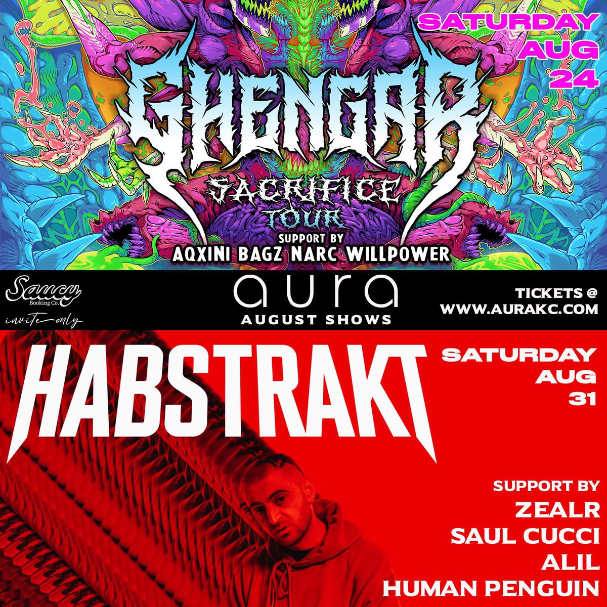 2 of some amazing artists coming to Kansas City, MO in the next couple weekend! Don’t miss these!!! 

aurakc.com